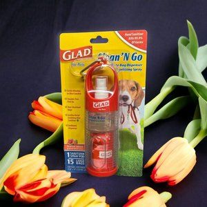 Glad For Pets Clean N Go-Puppy Potty Bags W/Sanitizing Spray & Leashe Attachment